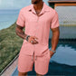 📢📢40% OFF !! ⏰Men's Loose Short Sleeve Shirt & Shorts 2-Piece Set