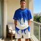 📢📢30% OFF !! ⏰Men's Graphic Print T-Shirt & Shorts Set