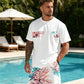 📢📢30% OFF !! ⏰Men's Graphic Print T-Shirt & Shorts Set
