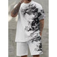 📢📢30% OFF !! ⏰Men's Graphic Print T-Shirt & Shorts Set