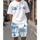 📢📢30% OFF !! ⏰Men's Graphic Print T-Shirt & Shorts Set