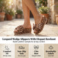 Women's Leopard Print Bow Platform Sandals