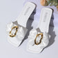 📢📢40% OFF !! ⏰Bow & Chain Decor Flat Slide Sandals
