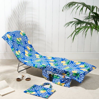 📢📢30% OFF !! ⏰2-in-1 Beach Chaise Lounge Cover with Side Pockets