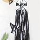 📢📢40% OFF !! ⏰Striped Two-Piece Swimsuit with Tie Neck and Ring Details