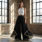 📢📢40% OFF !! ⏰Women's Wide-Leg Pants – Flowy, Gold Trim, Elegant, Versatile 🍂