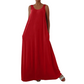 👗 LIMITED-TIME 50% OFF! ✨ Women's Sleeveless Maxi Dress – Solid Color, Side Pockets, A-Line, Durable Polyester 🌸