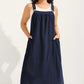 👗 50% OFF! ✨ Women's Midi Overall Dress – Loose, Pockets, Comfortable, Casual 🍂