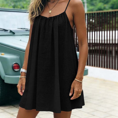 📢📢40% OFF !! ⏰Summer Backless Spaghetti Strap Mini Dress