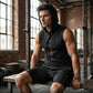 📢📢30% OFF !! ⏰Men's Athletic Sleeveless Hoodie & Shorts Set