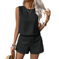 📢📢40% OFF !! ⏰Women's Solid-Color Casual Sleeveless Top and Shorts Set