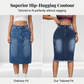 📢📢40% OFF !! ⏰Women's High-Waist Frayed Hem Denim Skirt