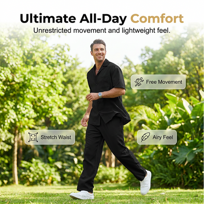 📢📢40% OFF !! ⏰Men's Casual Short Sleeve Shirt and Pants Set