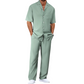 📢📢40% OFF !! ⏰Men's Casual Short Sleeve Shirt and Pants Set