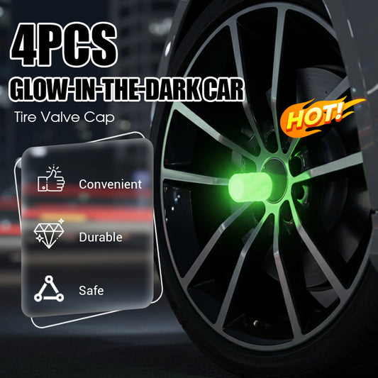 📢📢40% OFF !! ⏰-4PCS Glow-in-The-Dark Car Tire Valve Cap