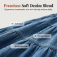 📢📢40% OFF !! ⏰Women's High Waisted Tiered A-Line Denim Maxi Skirt
