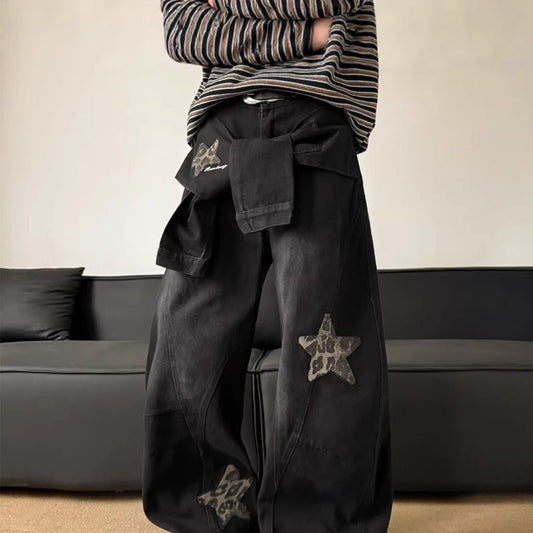 📢📢40% OFF !! ⏰Unisex Star Patch Baggy Jeans