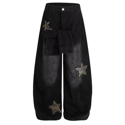 📢📢40% OFF !! ⏰Unisex Star Patch Baggy Jeans