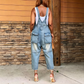 📢📢40% OFF !! ⏰Women's Button-Front Tapered Denim Overalls