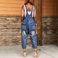 📢📢40% OFF !! ⏰Women's Button-Front Tapered Denim Overalls