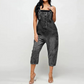📢📢40% OFF !! ⏰Women's Button-Front Tapered Denim Overalls