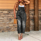 📢📢40% OFF !! ⏰Women's Button-Front Tapered Denim Overalls