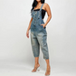 📢📢40% OFF !! ⏰Women's Button-Front Tapered Denim Overalls