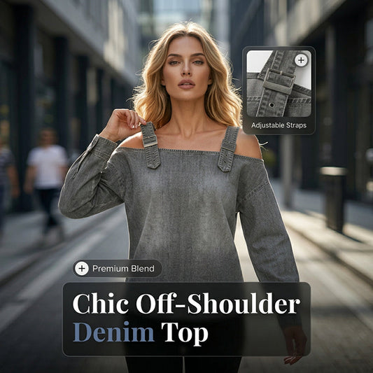 📢📢40% OFF !! ⏰Women's Fashion Wide Strap Denim Top