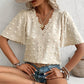 📢📢40% OFF !! ⏰Women's Jacquard V-Neck Butterfly Sleeve Top🦋Elegant & Versatile!