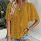 📢📢40% OFF !! ⏰Women's Jacquard V-Neck Butterfly Sleeve Top🦋Elegant & Versatile!