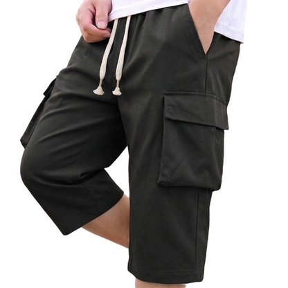 📢📢40% OFF !! ⏰Men's Casual Capri Cargo Shorts with Drawstring Waist