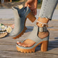 📢📢40% OFF !! ⏰Chunky Heel Platform Sandals with Ankle Strap