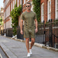📢📢40% OFF !! ⏰ Men's Waffle Knit T-Shirt & Shorts Set