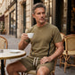 📢📢40% OFF !! ⏰ Men's Waffle Knit T-Shirt & Shorts Set