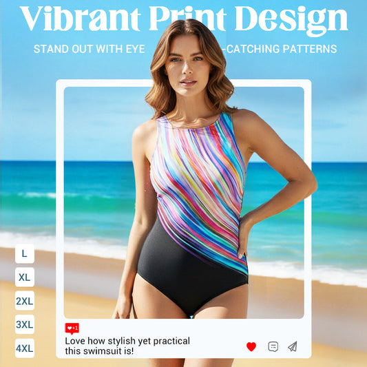 📢📢40% OFF !! ⏰ Fashion Printed One-Piece Swimsuit | Soft Stretch Fabric & Ruching Detail for an Instant Slimming Look