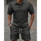 📢📢30% OFF !! ⏰Men Solid Color Casual Short Sleeve Set