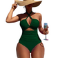 📢📢40% OFF !! ⏰Criss Cross Halter Neck High Waisted One-Piece Swimsuit