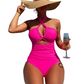 📢📢40% OFF !! ⏰Criss Cross Halter Neck High Waisted One-Piece Swimsuit