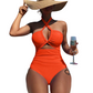 📢📢40% OFF !! ⏰Criss Cross Halter Neck High Waisted One-Piece Swimsuit