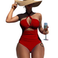 📢📢40% OFF !! ⏰Criss Cross Halter Neck High Waisted One-Piece Swimsuit