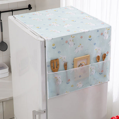 📢📢40% OFF !! ⏰ Fridge Dust Cover with Pockets – Peek-a-Boo Protection for Your Refrigerator ✨
