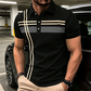 📢📢30% OFF !! ⏰Men's Striped Short Sleeve Collared Top