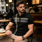 📢📢30% OFF !! ⏰Men's Striped Short Sleeve Collared Top