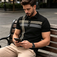 📢📢30% OFF !! ⏰Men's Striped Short Sleeve Collared Top