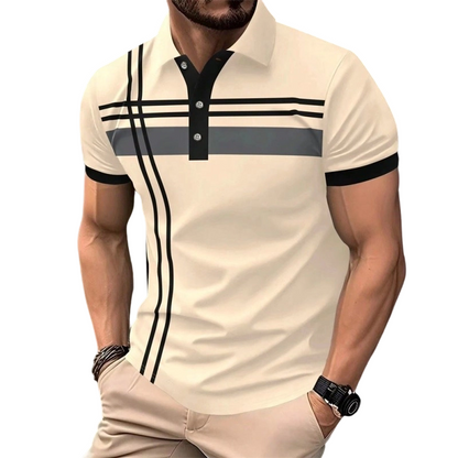 📢📢30% OFF !! ⏰Men's Striped Short Sleeve Collared Top