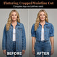 📢📢30% OFF !! ⏰Women's Puff Short Sleeve Cropped Denim Jacket
