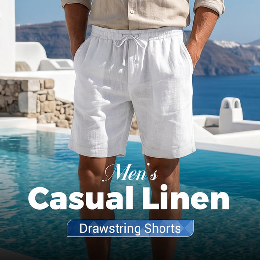 📢📢40% OFF !! ⏰Men's Casual Linen Drawstring Shorts