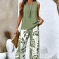 📢📢40% OFF !! ⏰Sleeveless Top & Printed Capri Pants Set