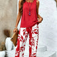 📢📢40% OFF !! ⏰Sleeveless Top & Printed Capri Pants Set