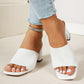 📢📢40% OFF !! ⏰Women's Knit Square Toe Chunky Heel Sandals